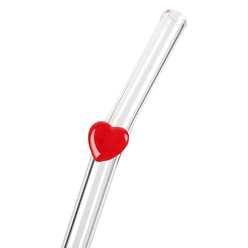 Heart Glass Straw