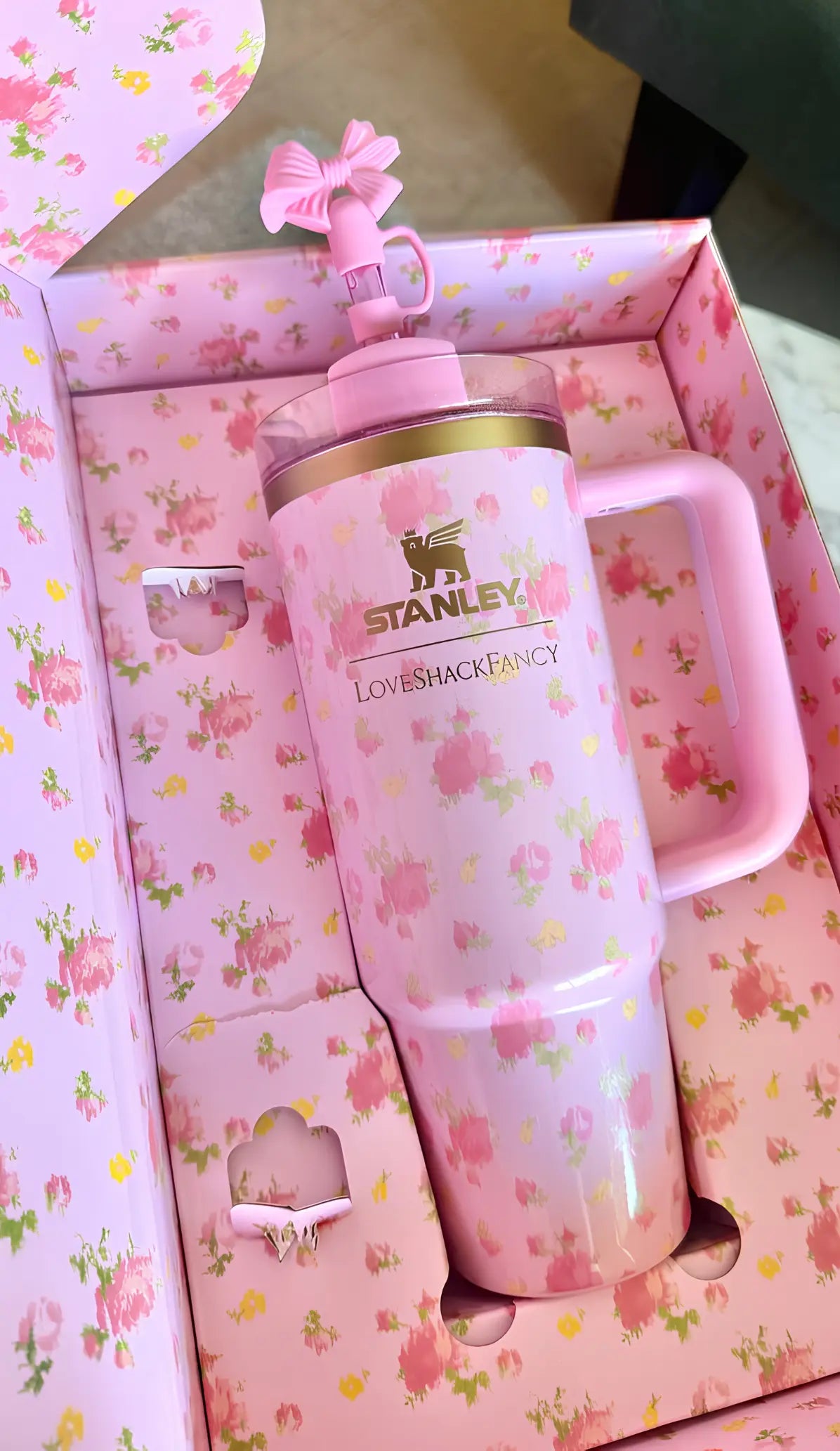 Stanley X LoveShackFancy 40oz Quencher H2.0 FlowState Tumbler