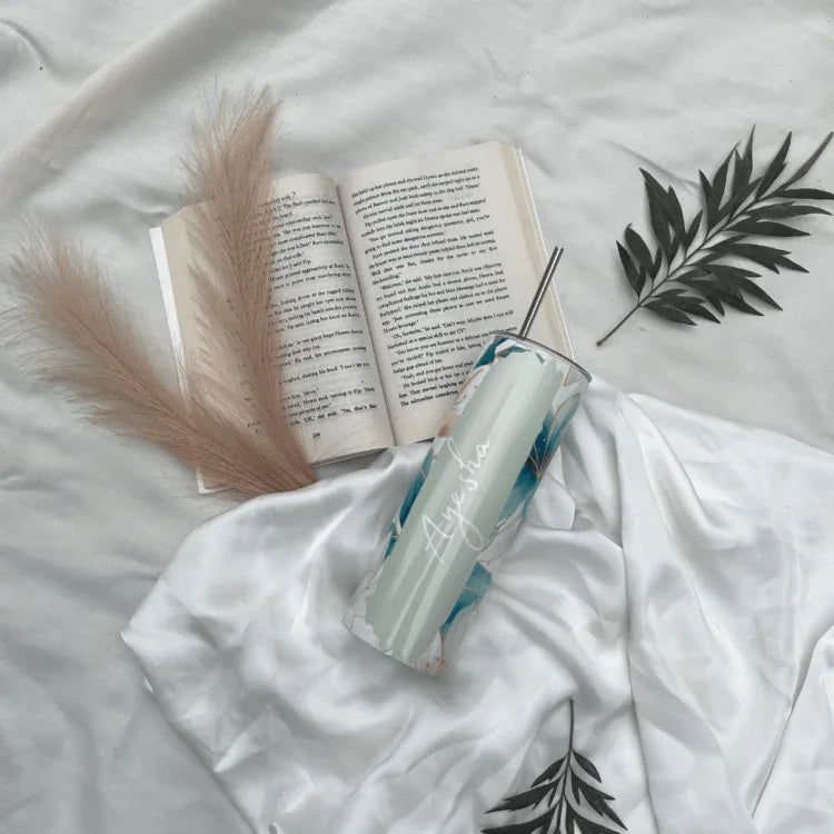 Personalized Stainless Steel Tumbler with Steel Straw – Botella Flaske - Botella Flaske