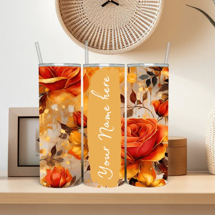 Personalized Stainless Steel Tumbler with Steel Straw – Botella Flaske - Botella Flaske