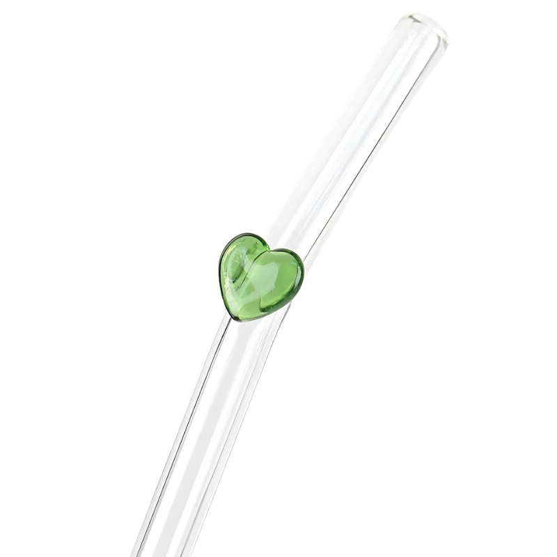 Heart Glass Straw