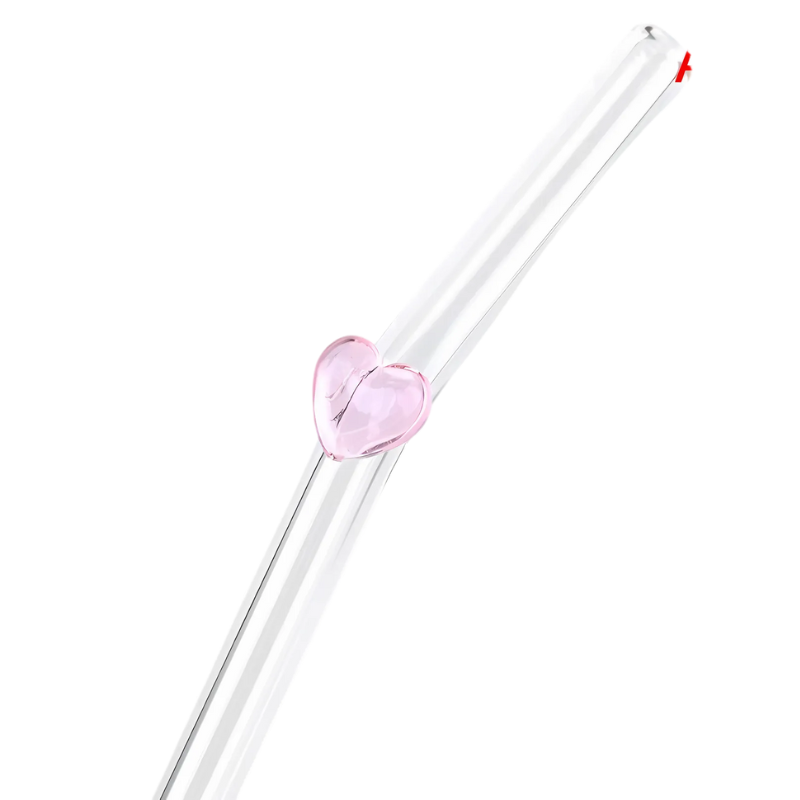 Heart Glass Straw
