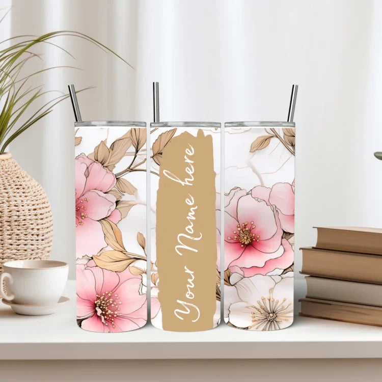 Personalized Stainless Steel Tumbler with Steel Straw – Botella Flaske - Botella Flaske