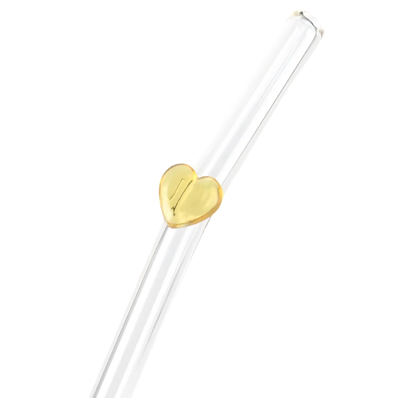 Heart Glass Straw