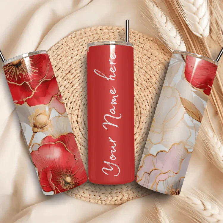 Personalized Stainless Steel Tumbler with Steel Straw – Botella Flaske - Botella Flaske