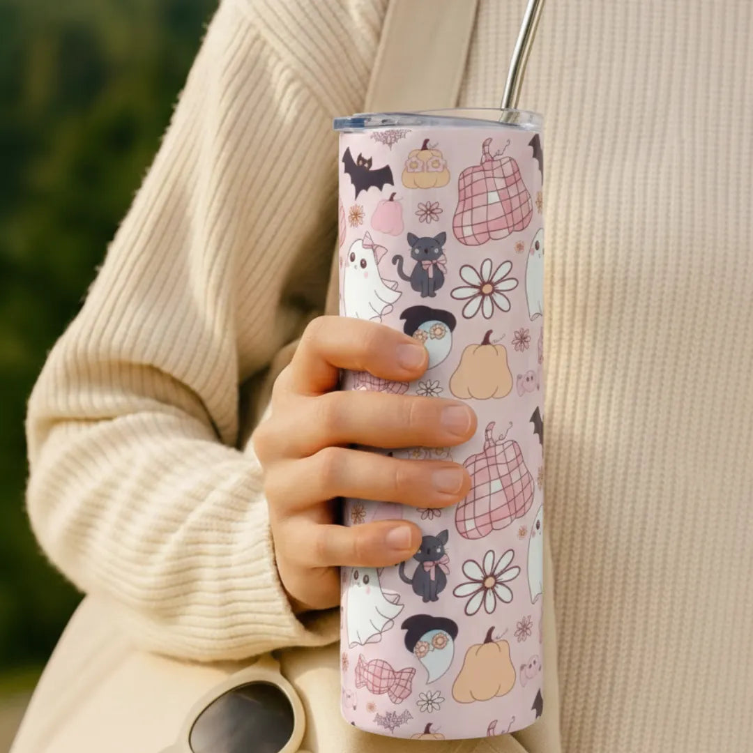 Stainless Steel Tumbler with Steel Straw – Botella Flaske