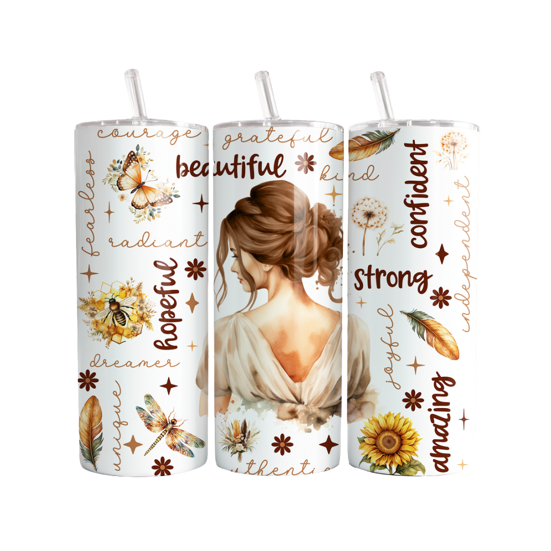 Stainless Steel Tumbler with Plastic Straw – Botella Flaske