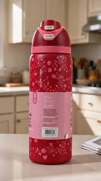 Owala FreeSip Water Bottle - 32oz | Red Floral