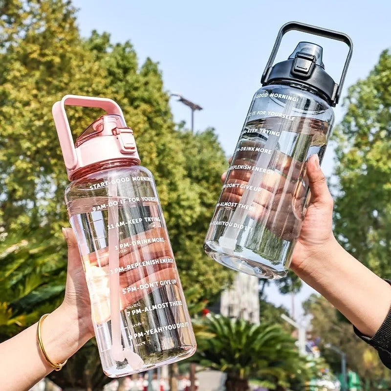 2.2 litre water bottle with straw 2 Litre Motivational Water Bottle – Botella Flaske