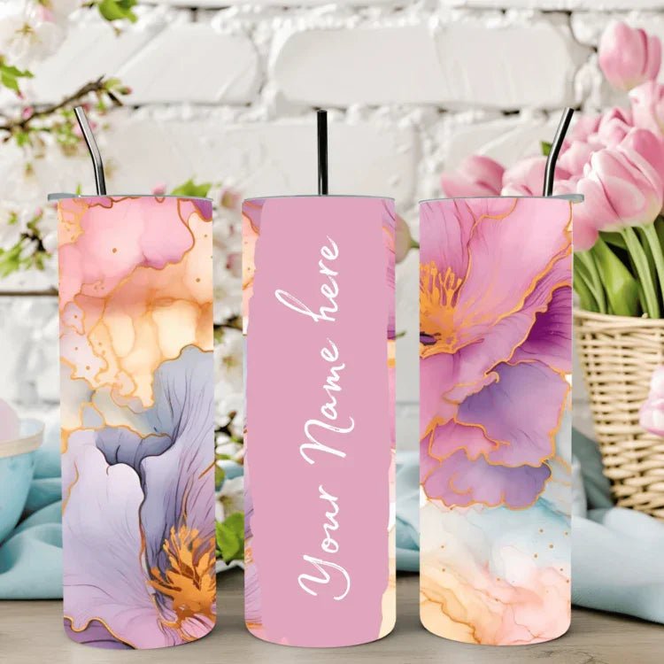 Personalized Stainless Steel Tumbler with Steel Straw – Botella Flaske - Botella Flaske