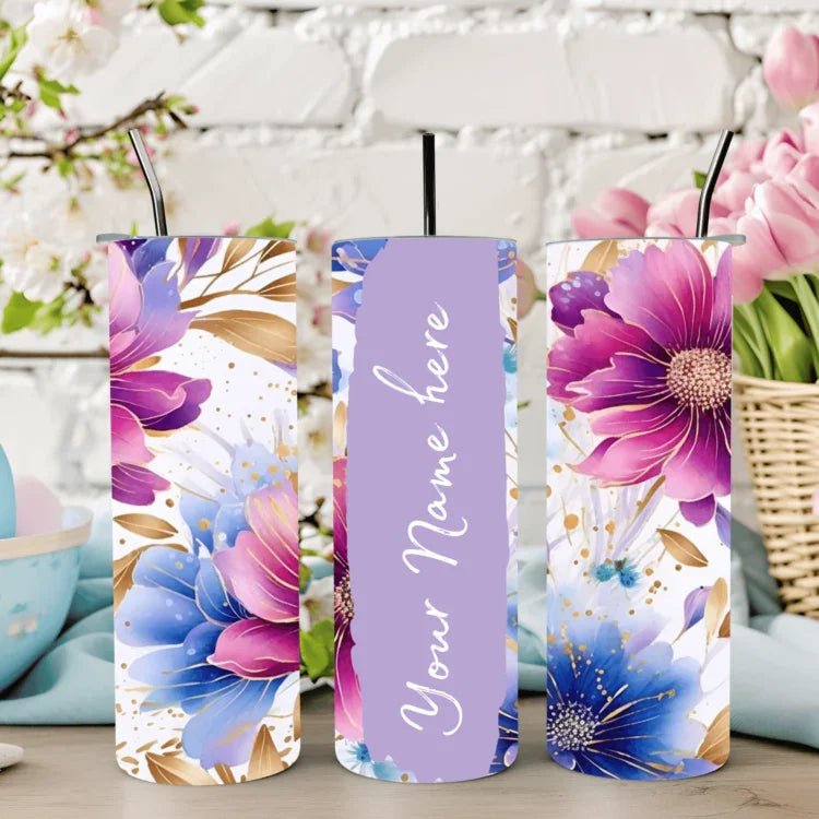 Personalized Stainless Steel Tumbler with Steel Straw – Botella Flaske - Botella Flaske