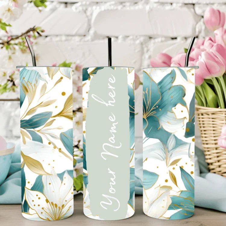 Personalized Stainless Steel Tumbler with Steel Straw – Botella Flaske - Botella Flaske