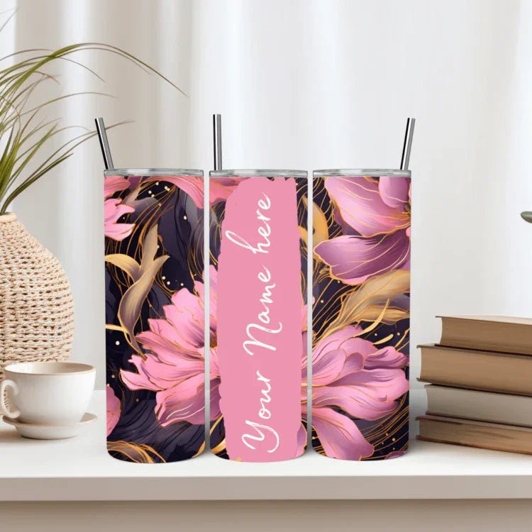 Personalized Stainless Steel Tumbler with Steel Straw – Botella Flaske - Botella Flaske