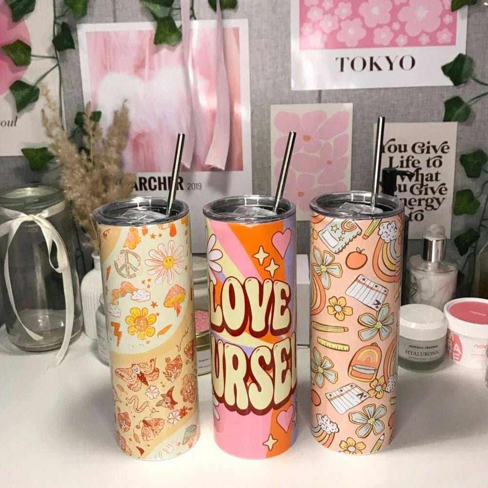 Stainless Steel Tumbler with Steel Straw – Botella Flaske - Botella Flaske