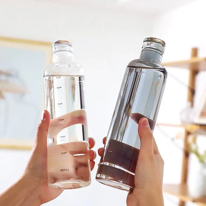 Transparent TimeMarker Water Bottle – Botella Flaske - Botella Flaske