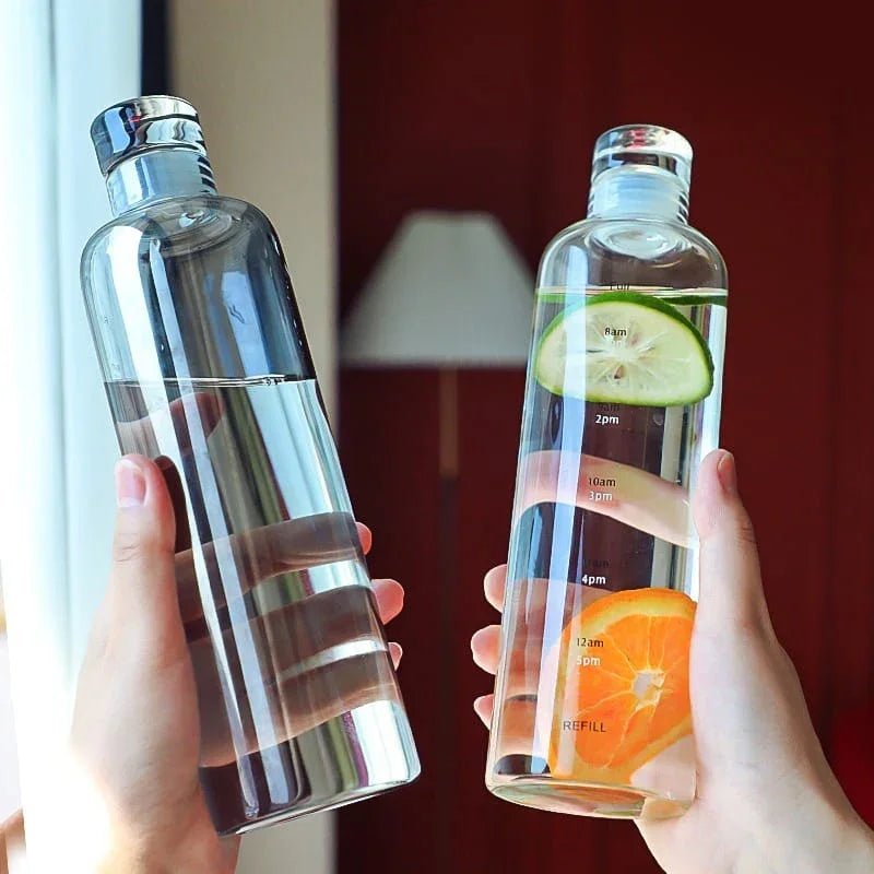 Transparent TimeMarker Water Bottle – Botella Flaske - Botella Flaske