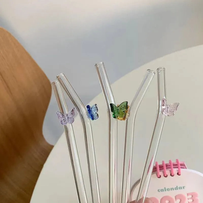 Butterfly Glass Straw