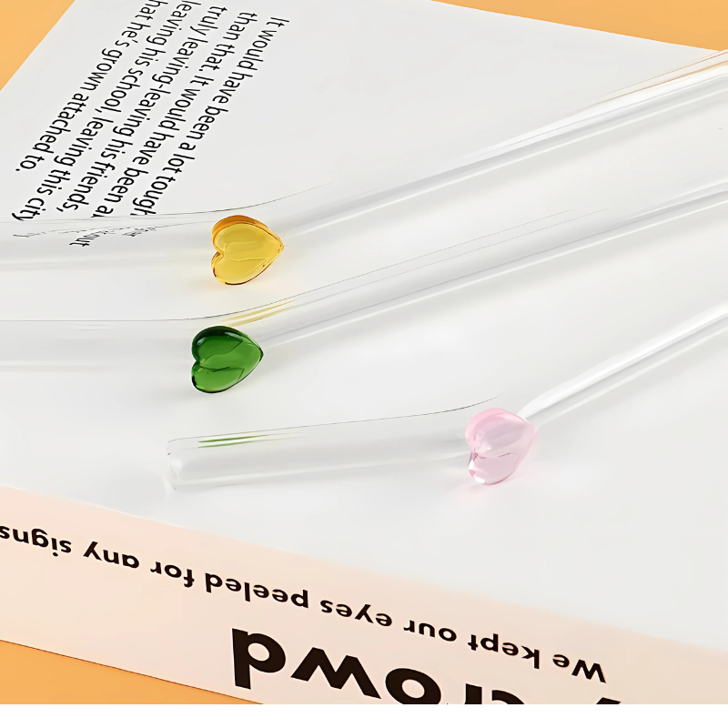 Heart Glass Straw