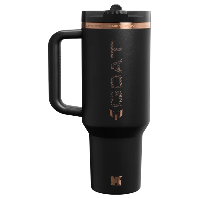 The Messi x Stanley Quencher ProTour Flip Straw Tumbler Black