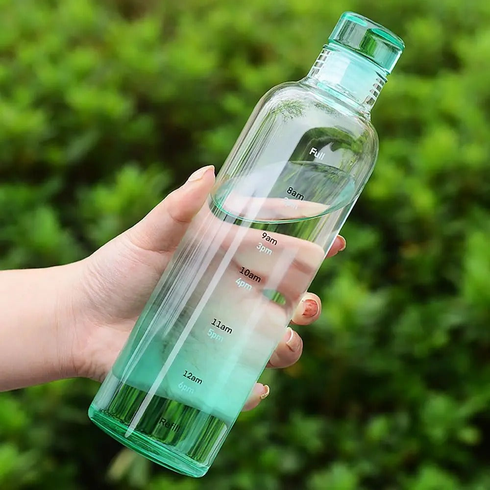 Glass Transparent Water Bottle
