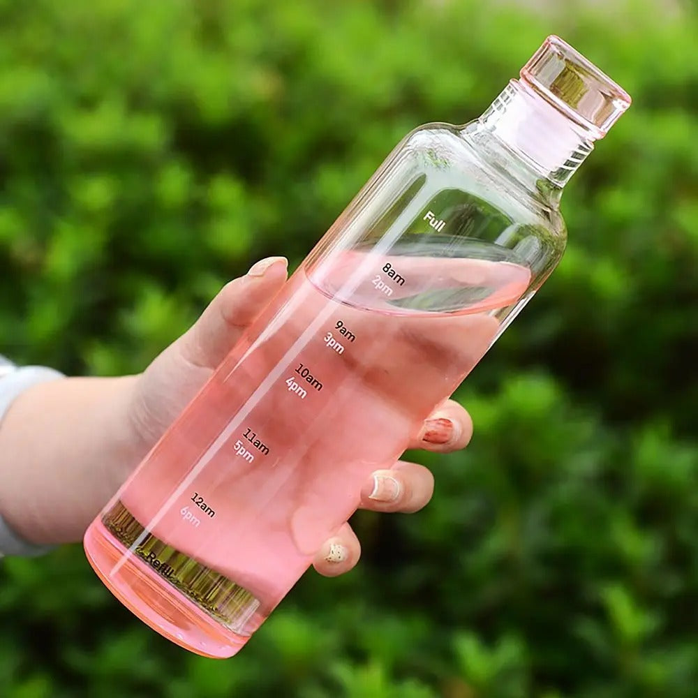 Glass Transparent Water Bottle