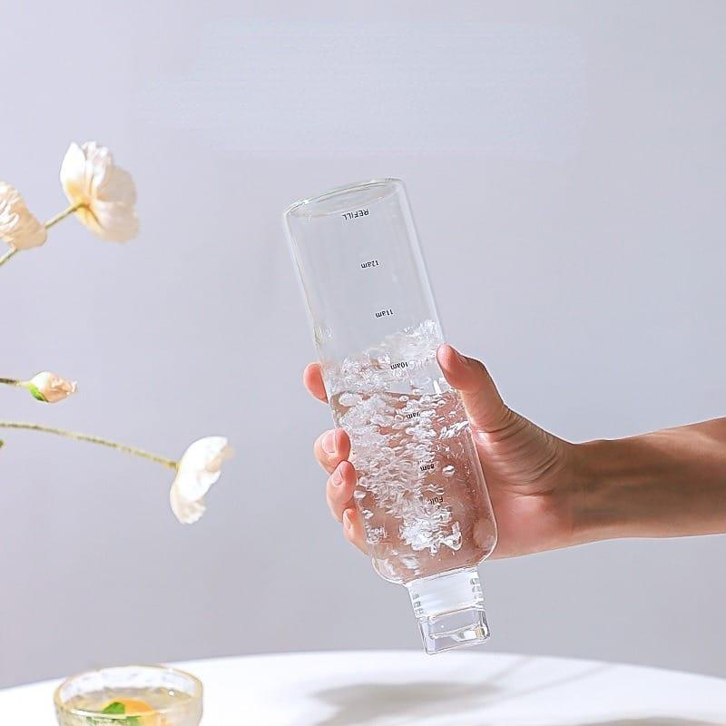 Transparent TimeMarker Water Bottle – Botella Flaske - Botella Flaske