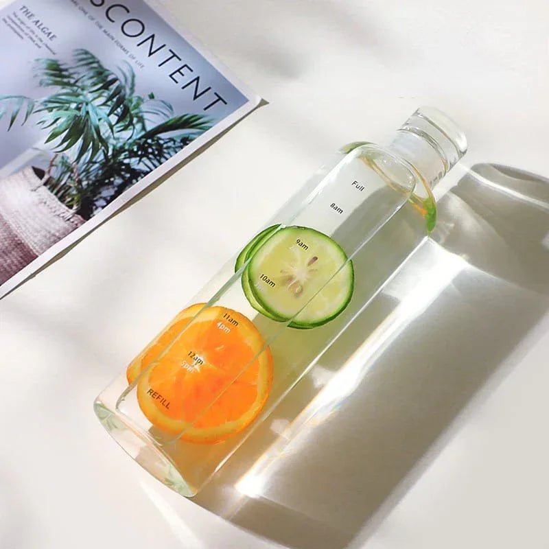 Transparent TimeMarker Water Bottle – Botella Flaske - Botella Flaske