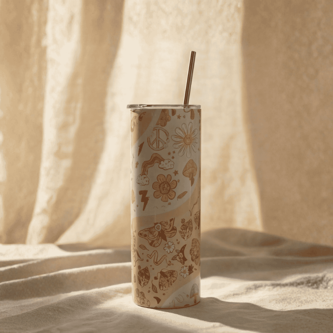 Stainless Steel Tumbler with Steel Straw – Botella Flaske